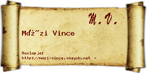 Mázi Vince névjegykártya